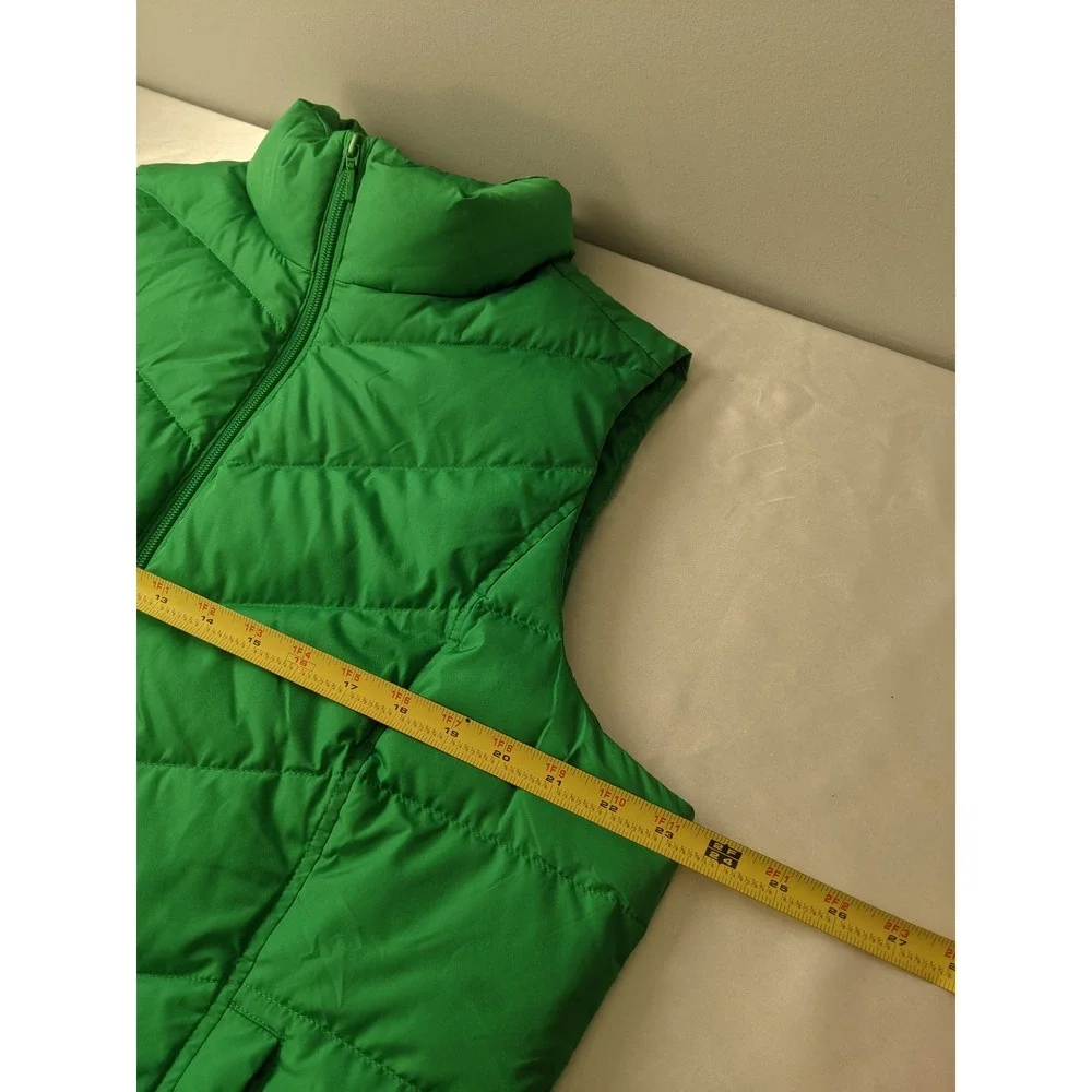 Lands End Womens Puffer Vest Lot of 2 Green Red Quilted Full Zip Size XL